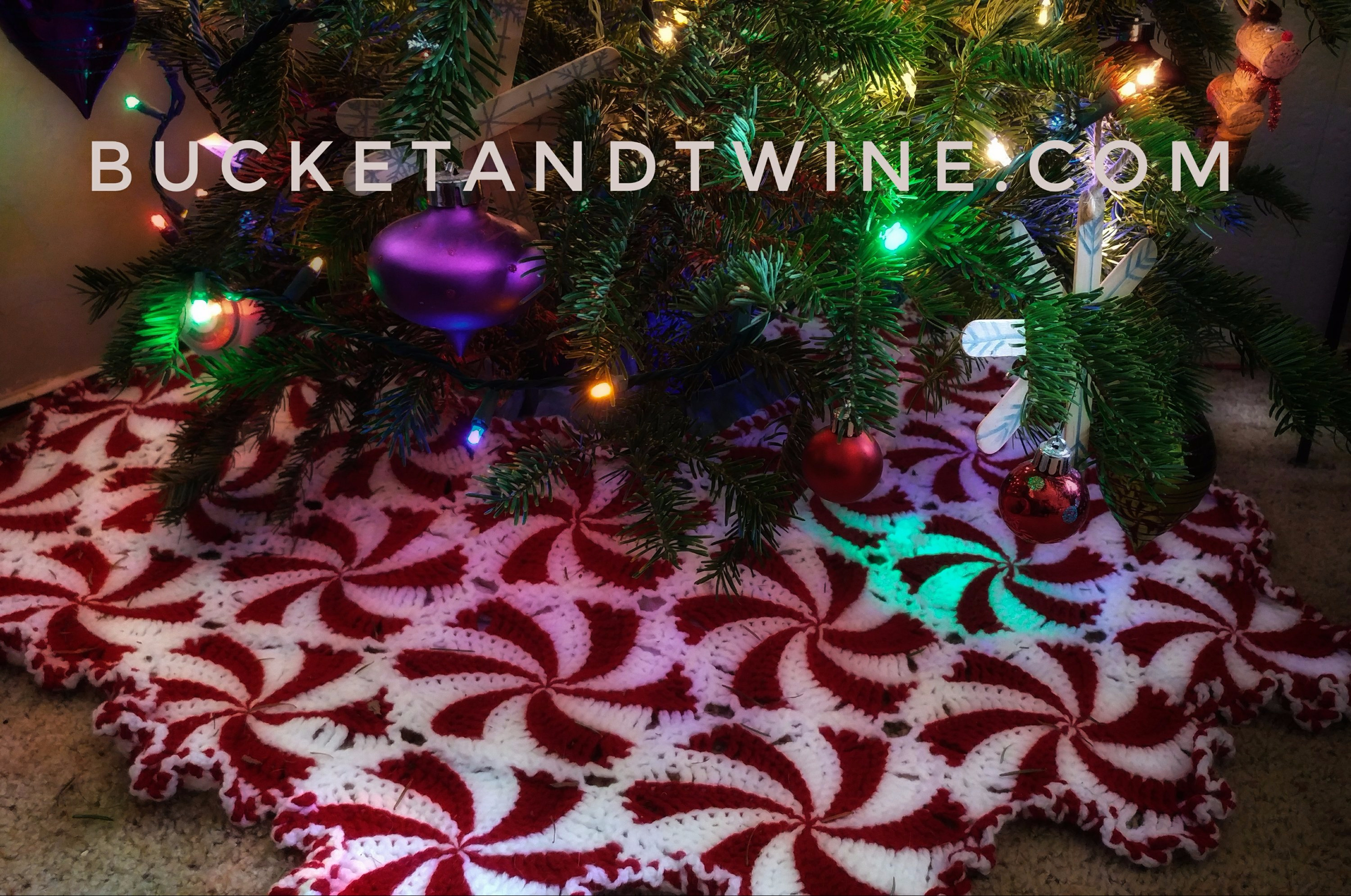 peppermint candy afghan christmas tree skirt crochet